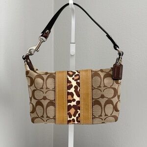 Vintage Coach Signature Cheetah Print Small Bag